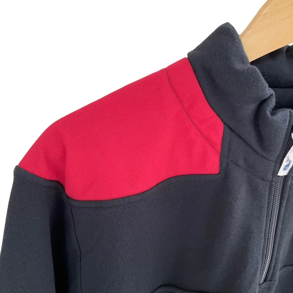 Vineyard Vines 1/4 Zip Pullover Sweatshirt Black Red Shirt Men’s M - Picture 11 of 16
